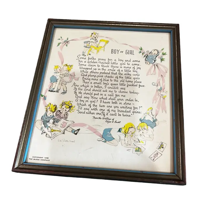 007 Vintage Nursery Boy Or Girl Catchy 1930S Wall Decor