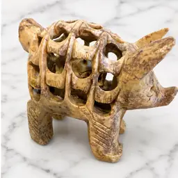 Vintage Carved Pig With Another Pig Inside