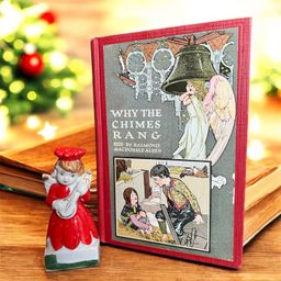 Antique 1909 Christmas Book WITH Figurine Candle Holder