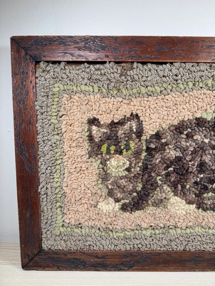 Antique Hook Cat Rug Wall Decor