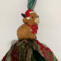 Left Facing Christmas Cow Tassel Made By Me