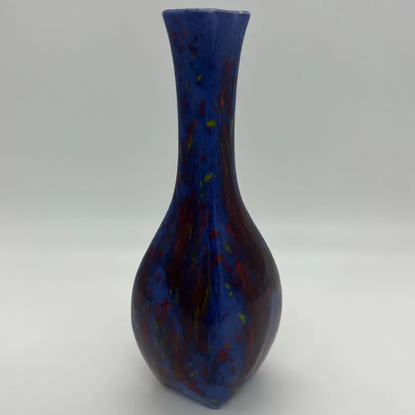 Hobbyist Blue Red Yellow Orange Drip Glaze Bud Vase