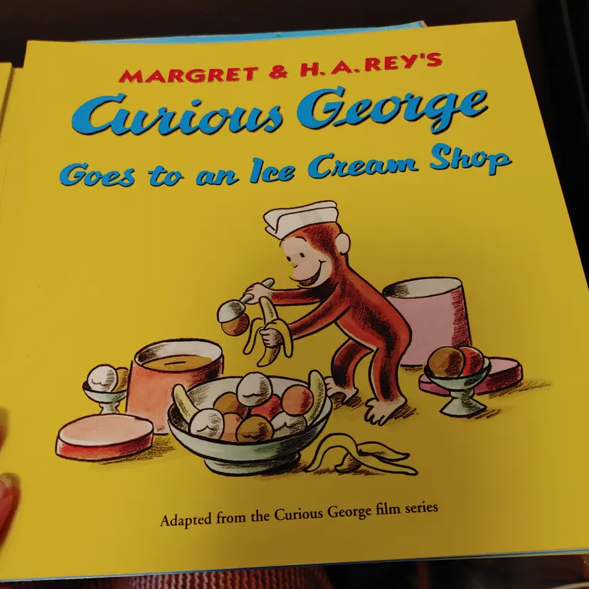 Curious George books- Goes to an Ice Cream Shop and The Donut Delivery