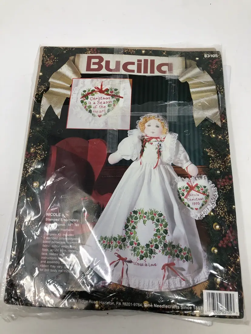 Bucilla Stamped Embroidery Kit Christmas 1993