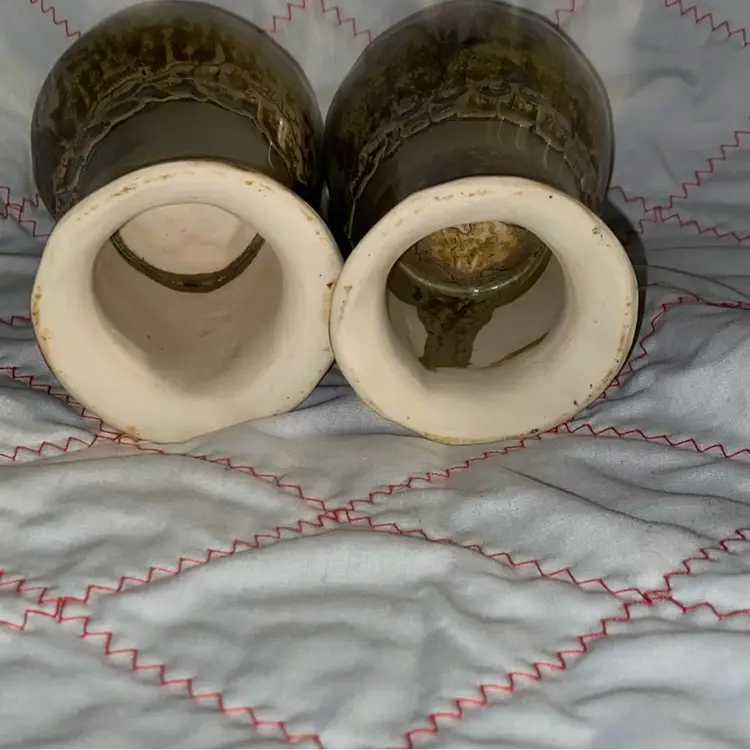 Vintage Pottery Chalice Cups Set Of 2 4.5” Tall