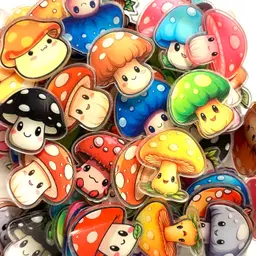 20 Pieces Of Mushroom Acrylic Flat Back