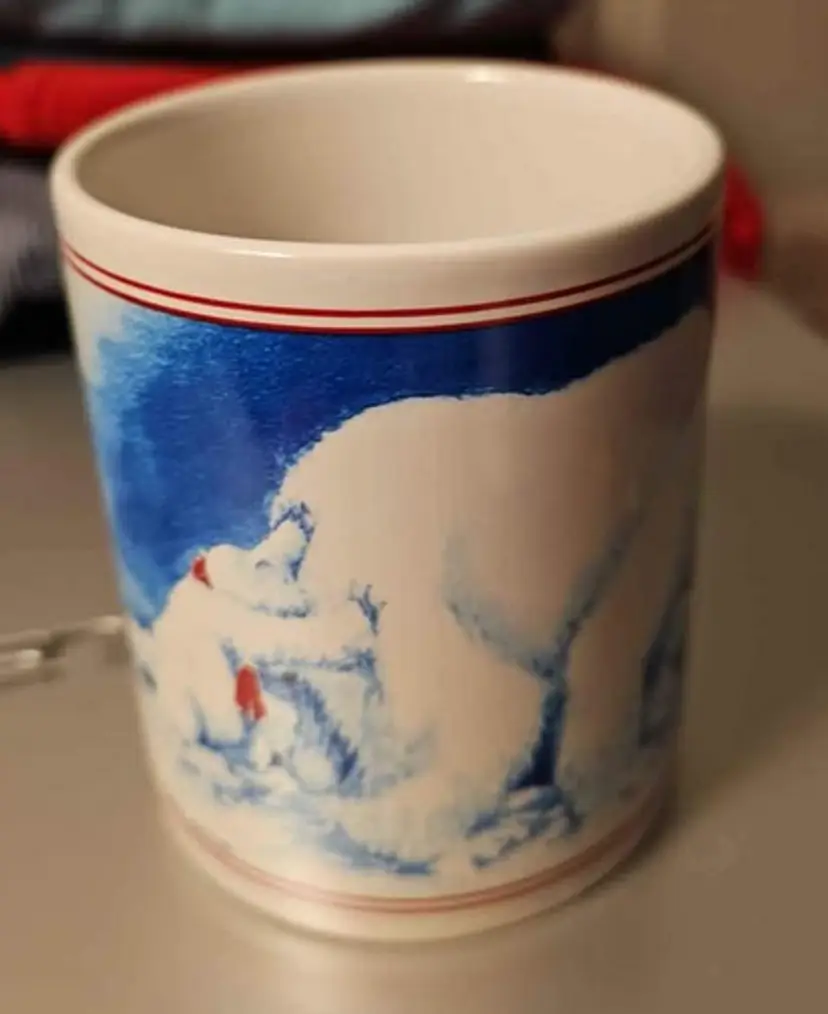 coca cola collectors' coffee mug with polar bear push