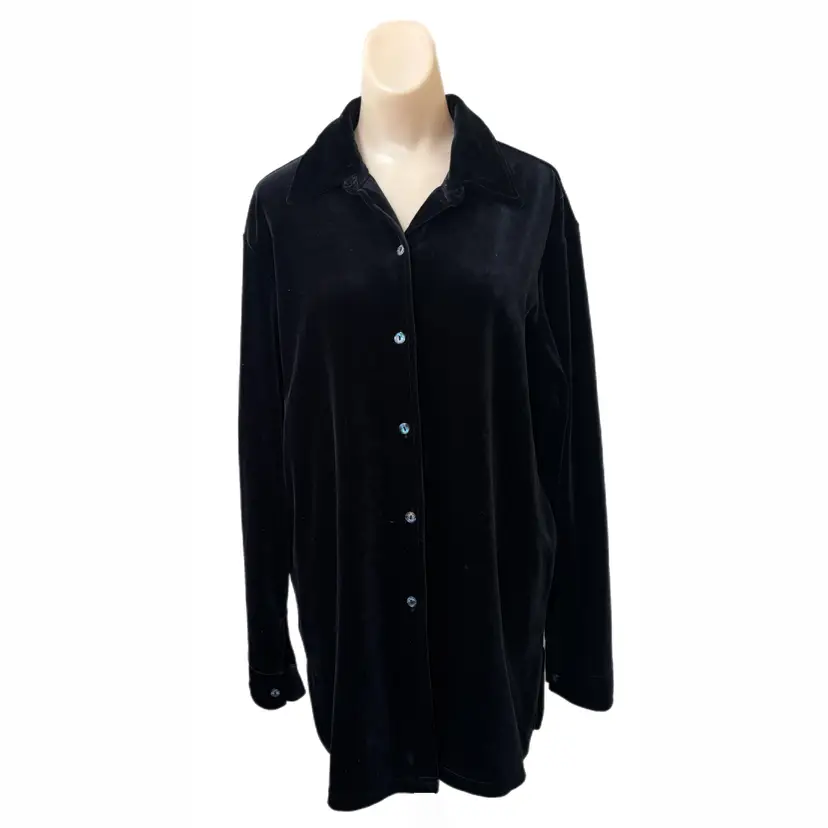 Express Tricot Black Velvet Blouse Medium Whimsigoth Y2K Witchy Glam Event Vintage