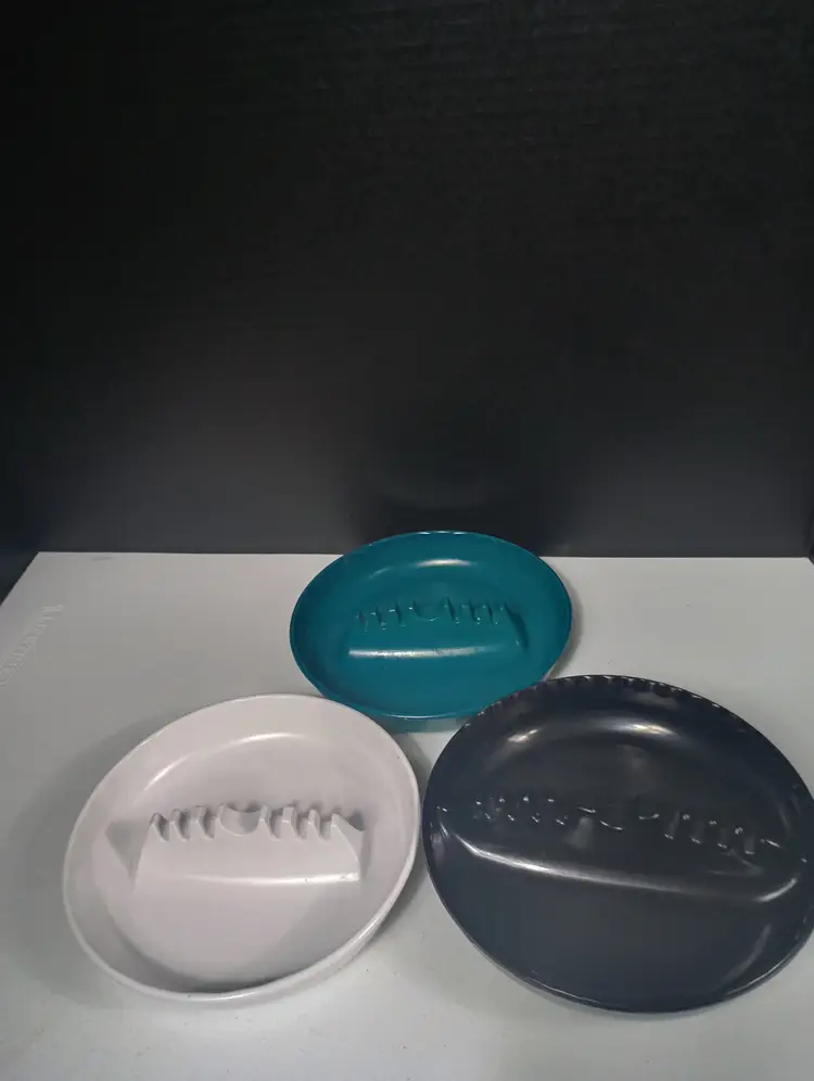 Vintage set of three Mid Century Melamine GES-LINE 7 inch ashtrays