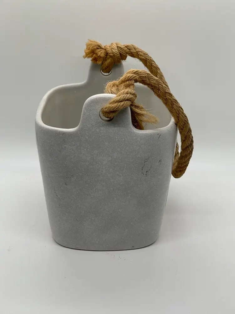 Hanging Flower Pot Purple Detailed Decor