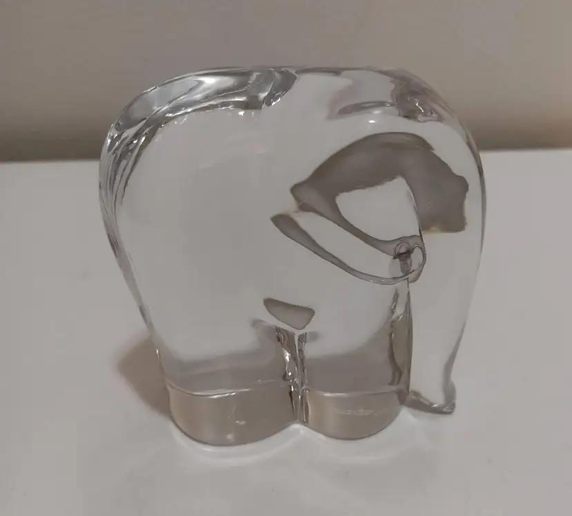 Goebel Crystal Elephant Paperweight Marked 1986