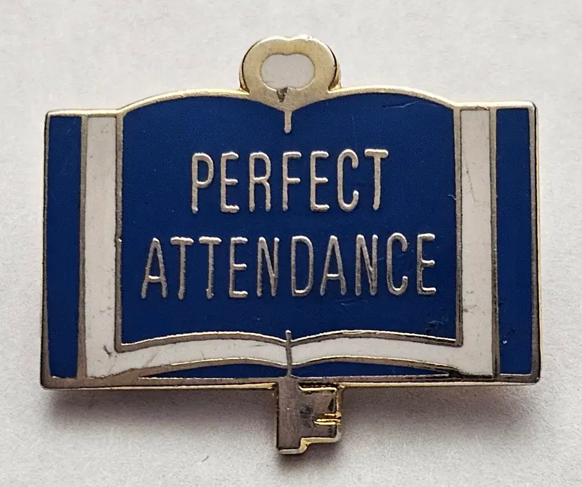 Perfect Attendance Vintage Lapel Pin