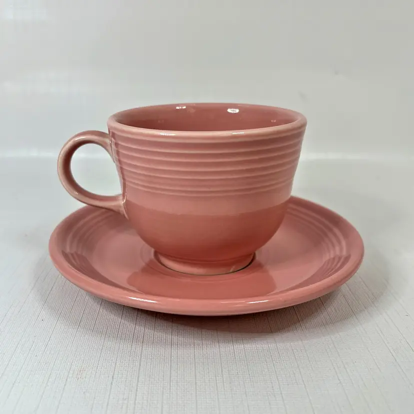 Fiestaware Rose Cup Saucer Retired Rare 1993 Pink Homer Laughlin Vintage