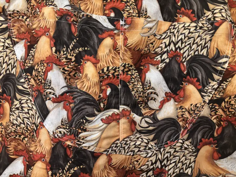 “Chick Magnet” Apron – Handmade Country Kitchen Charm with All-Over Chicken Print