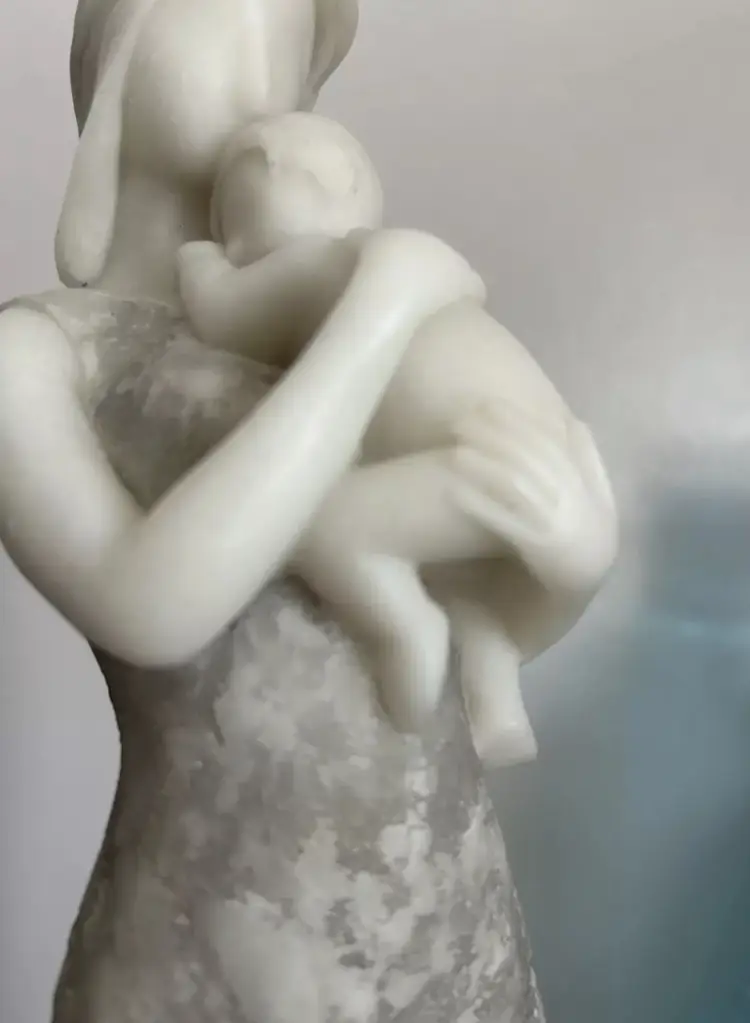 Mother And Child Figurine Signed On Bottom 