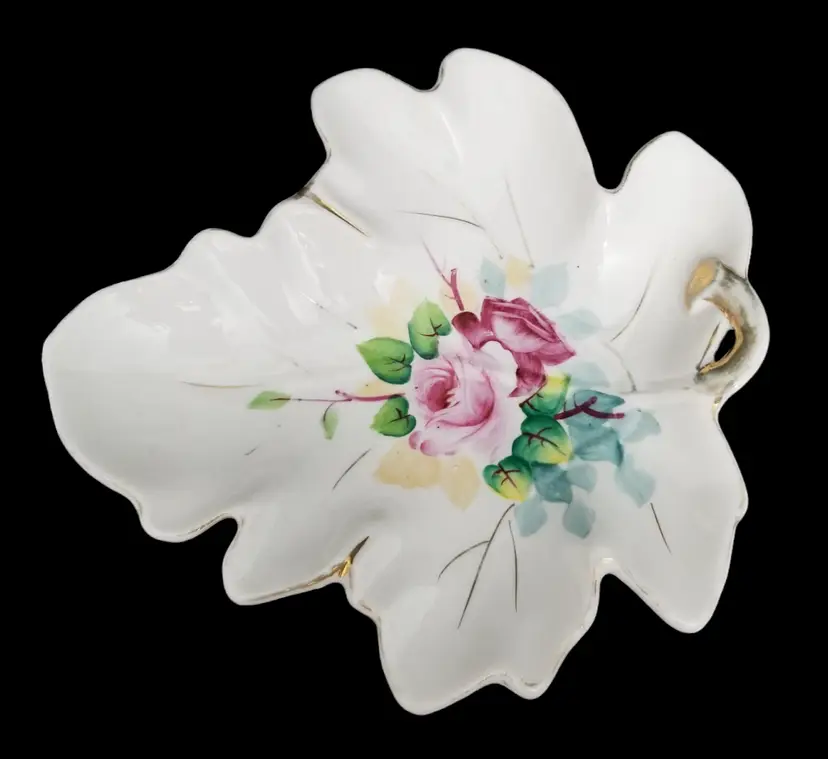 Vintage Hand-Painted China Occupied Japan Leaf Dish