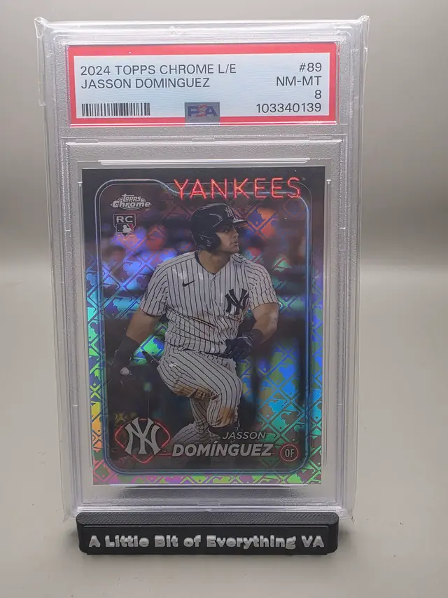 Jasson Dominguez #89 2024 Topps Chrome Logofractor Edition PSA 8