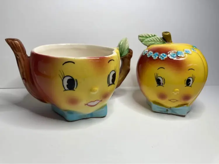 Napco Anthropomorphic Shaker and Condiment Vintage Lot of 2