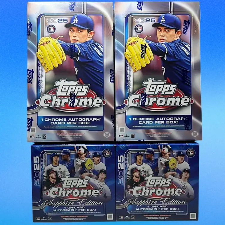 2025 Topps Chrome & Sapphire Baseball 4 Box Mixer Pick Your Team Live Rip #5 MBB1663 (stacked shipping)