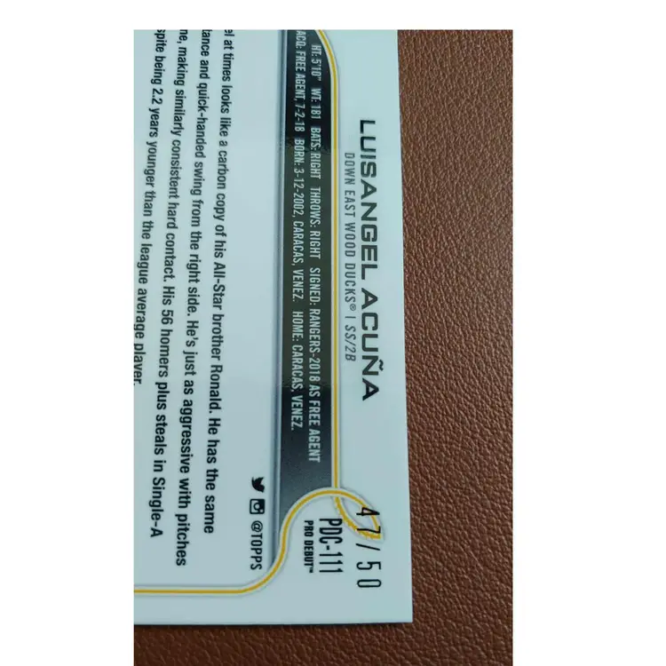 2022 Topps Pro Debut Luisangel Acuna 