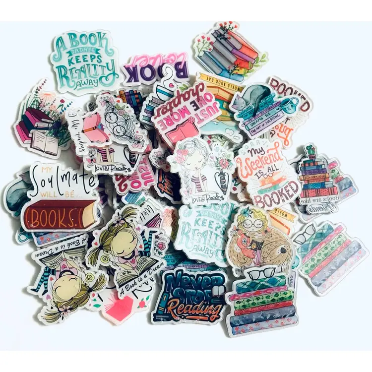 20 Pieces Of Books Lovers Flat Back Acrylics