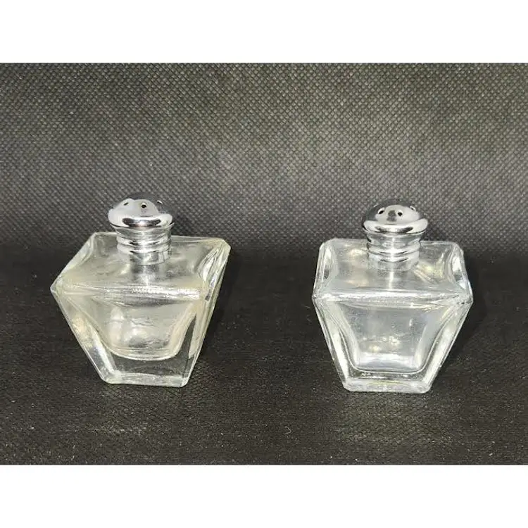 IRICE HEAVY GLASS VINTAGE SALT AND PEPPER