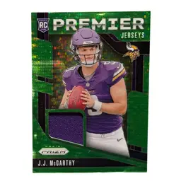 JJ McCarthy 2024 Prizm Premier Jerseys RC Neon Green Pulsar #PJ-JJM + Bonus