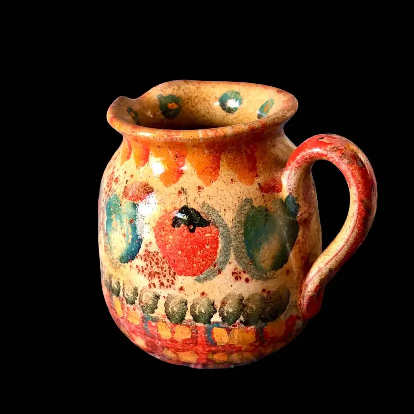 ARS Italica Small Pitcher Creamer Terra Cotta Clay Vivid Glaze No Issues Collectible 