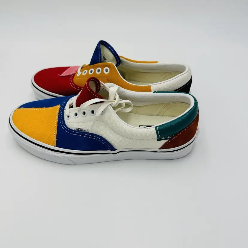 Vans Shoes Women's Size 9.5 Men's 8 Era Patchwork Suede Leather Canvas Colorful