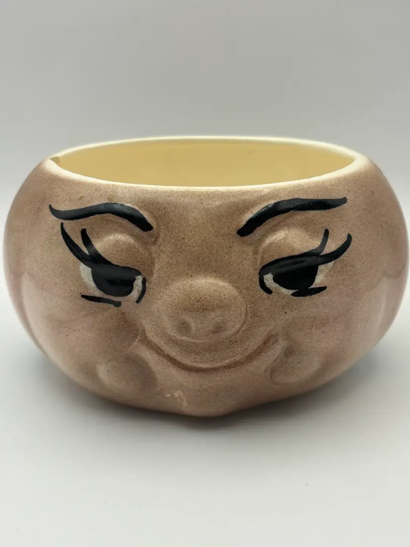 Vintage Kitschy DeForest of California Anthropomorphic Garlic Jar Planter