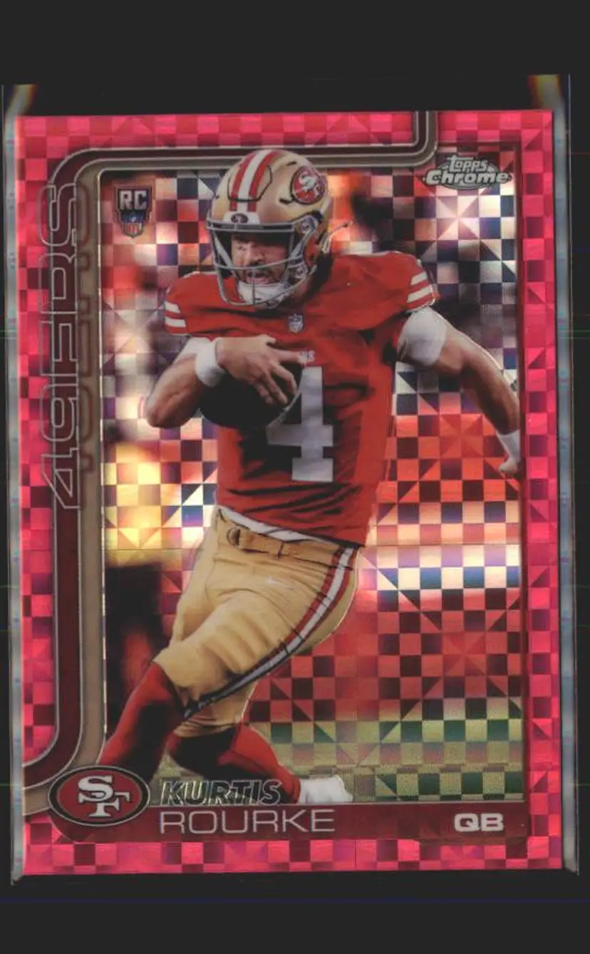 Kurtis Rourke 2025 Topps Chrome #307 Hot Pink X-Fractor - (140) - San Francisco 49ers