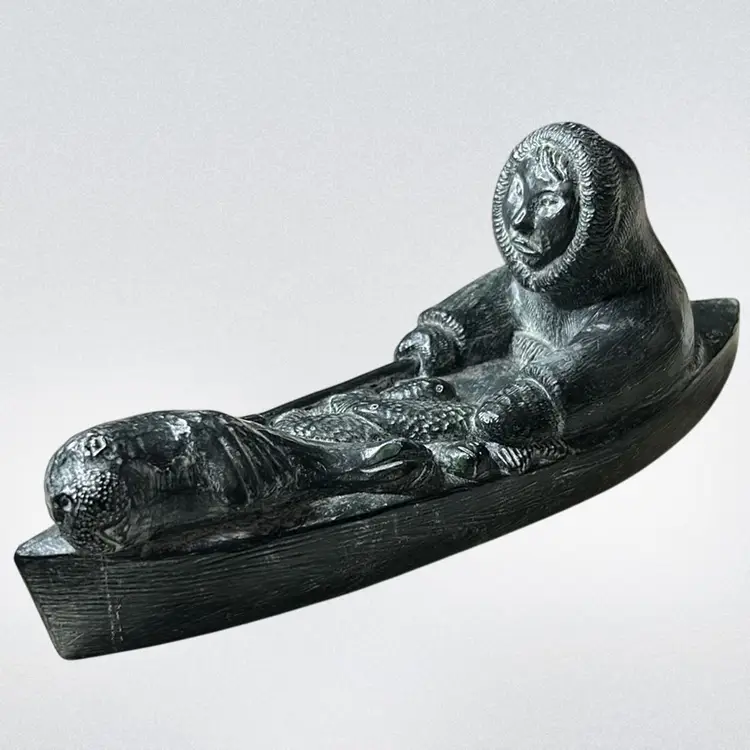 Vintage Wolf Original Signed Soapstone Statue: 10.5”x4”x3.25”