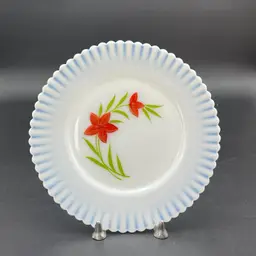 Macbeth Evans Petalware Florette Monax White Glass Salad Plate Vintage Kitchen