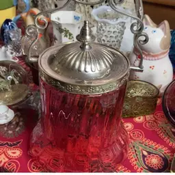 Cranberry Glass Container