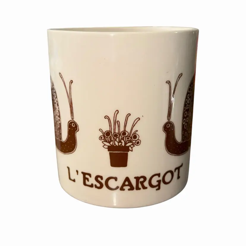 Vintage Taylor & Ng L’Escargot Snail Mug Signed Japan French Bistro Coffee Cup San Francisco Designer Novelty Kitchen Highly Collectible