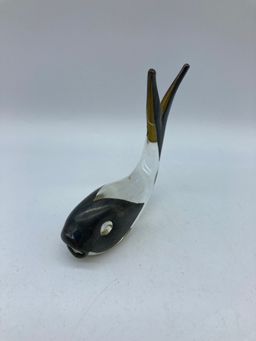Clear Glass Accented with Metal Fish