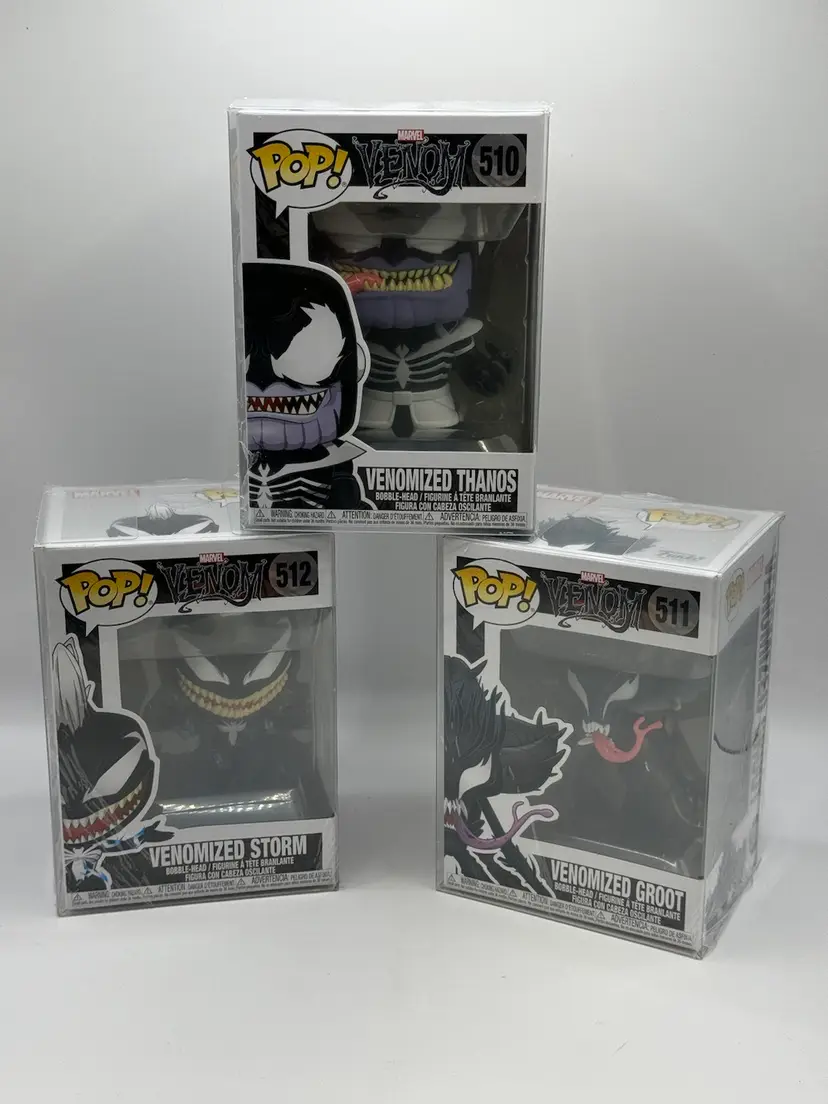 Funko Pop! Marvel - Venomized Thanos (510) Groot (511) Storm (512) W/Protectors