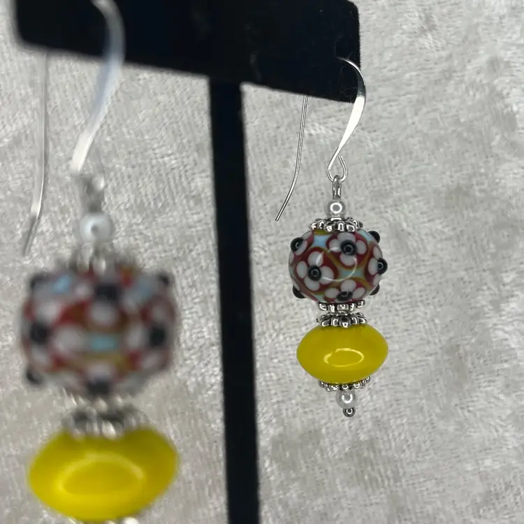 #30 "Marsha Marsha Marsha" Series - Handmade by Me -- Lampwork Glass Earrings