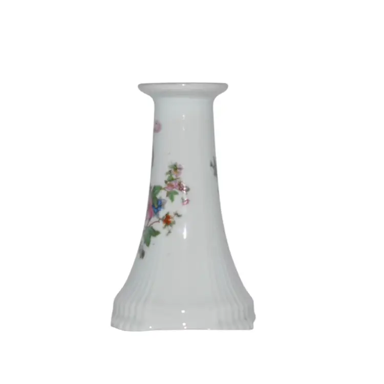 6" Candle Holder Porcelain Bird Peacock