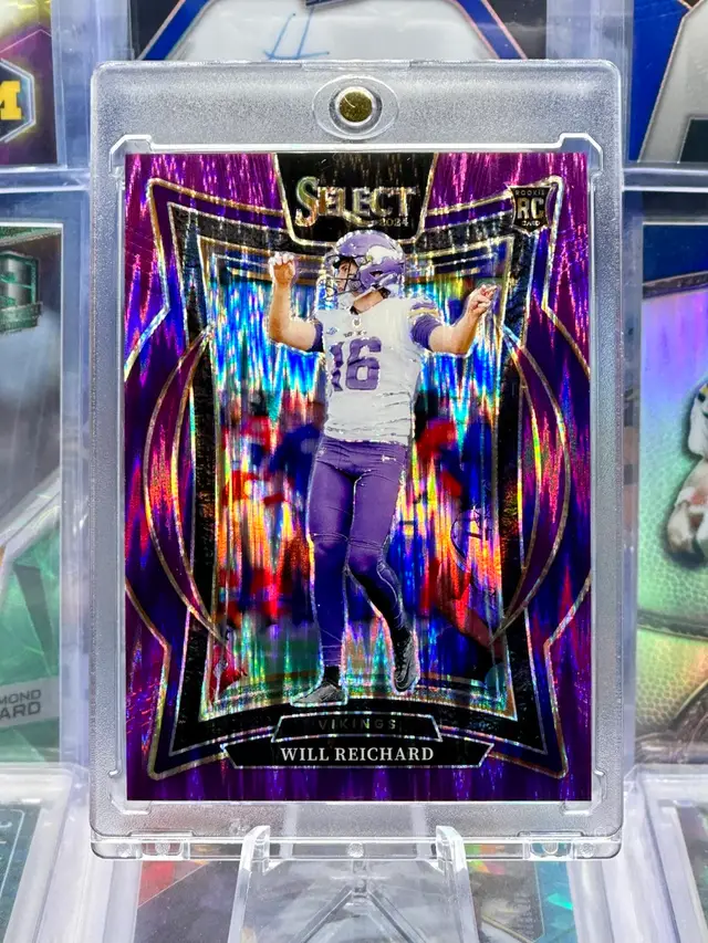 Will Reichard 2024 Select Rookie RC COLOR MATCH /360 Purple Shock Prizm Minnesota Vikings