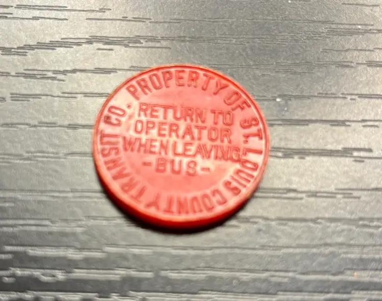 Vintage Bus Token, St Louis Transit, Plastic