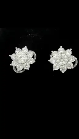 Cz Flower Stud Earrings