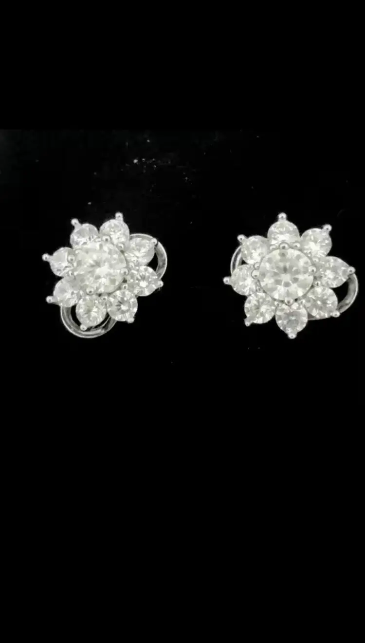 Cz Flower Stud Earrings