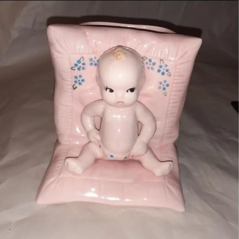 Vintage Goldammer Ceramics San Francisco Pottery Pink Baby Girl Planter Vase