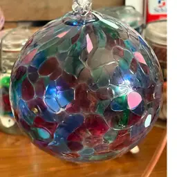 Huge Glass Blues And Purple Orb