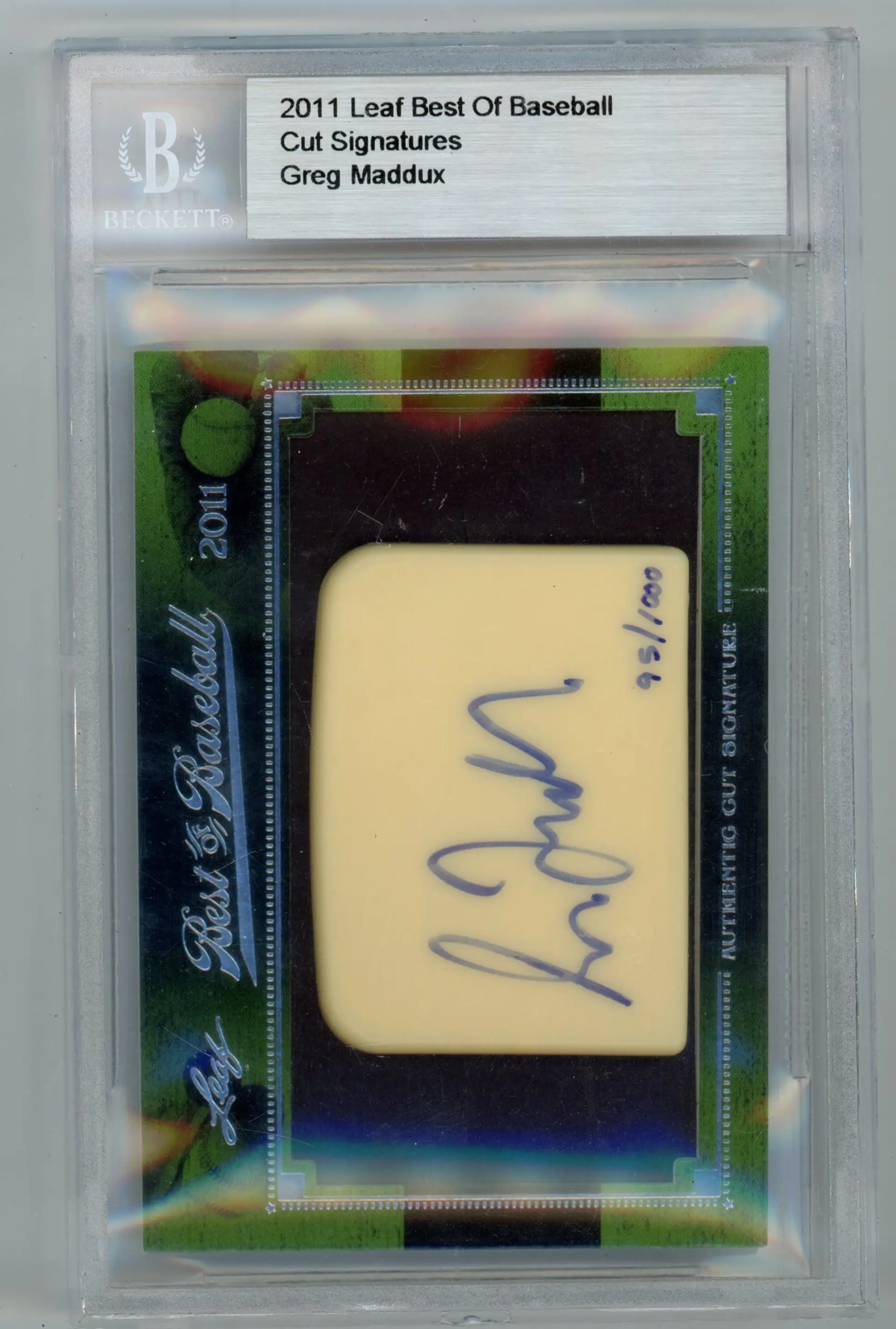 2011 Leaf Best of Baseball GREG MADDUX /1000 Auto Cut Signatures BGS Authentic