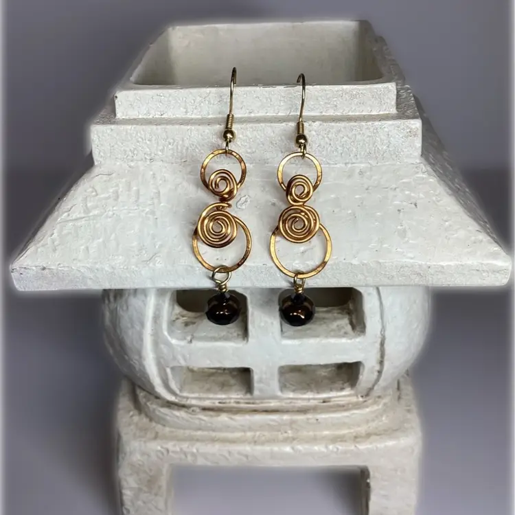 Gold tone Spiral Wire Earrings