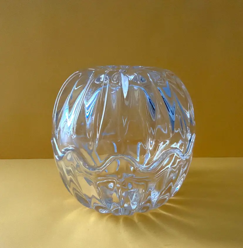 Vintage Crystal Ball Made From 2 Crystal Dishes