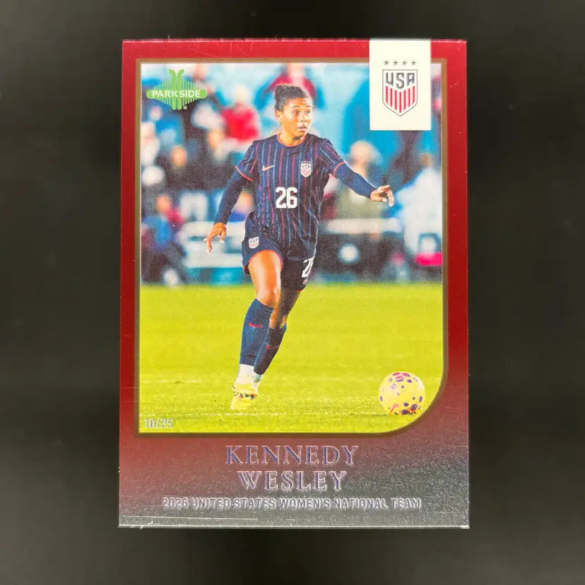 Kennedy Wesley 2026 Parkside USWNT Team Set Red /25 Soccer Card