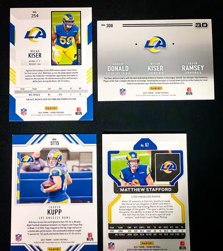 Rams Card lot Matthew Stanford Cooper Kup